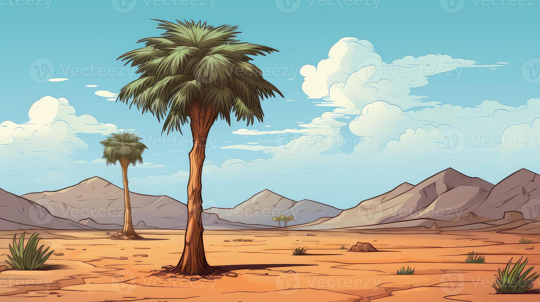 landscape cartoon palm tree photo