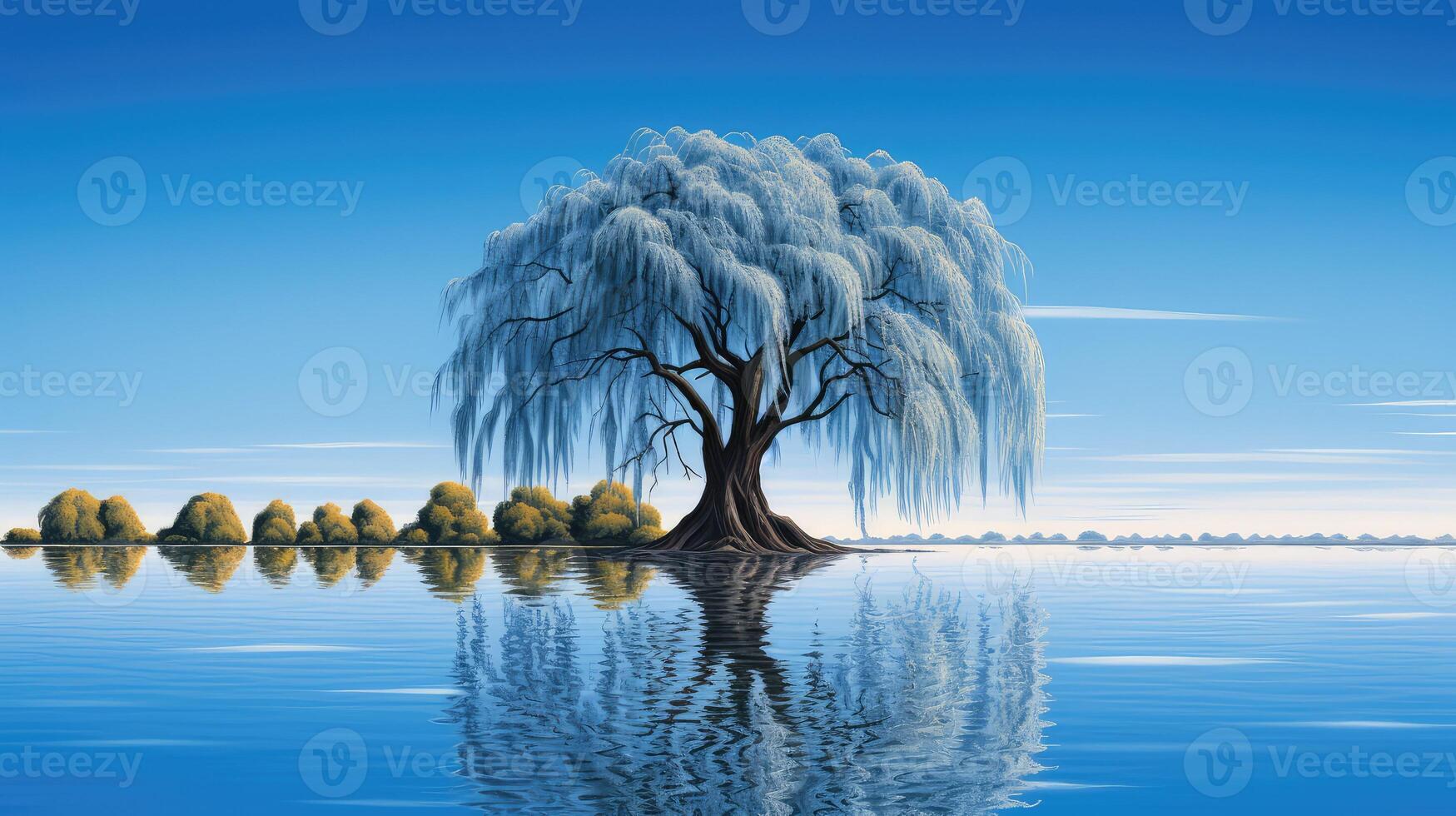 lake water tree photo