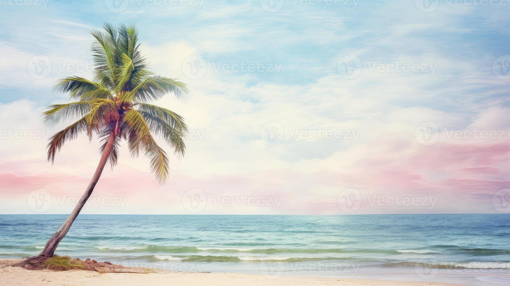 serene water color palm tree photo