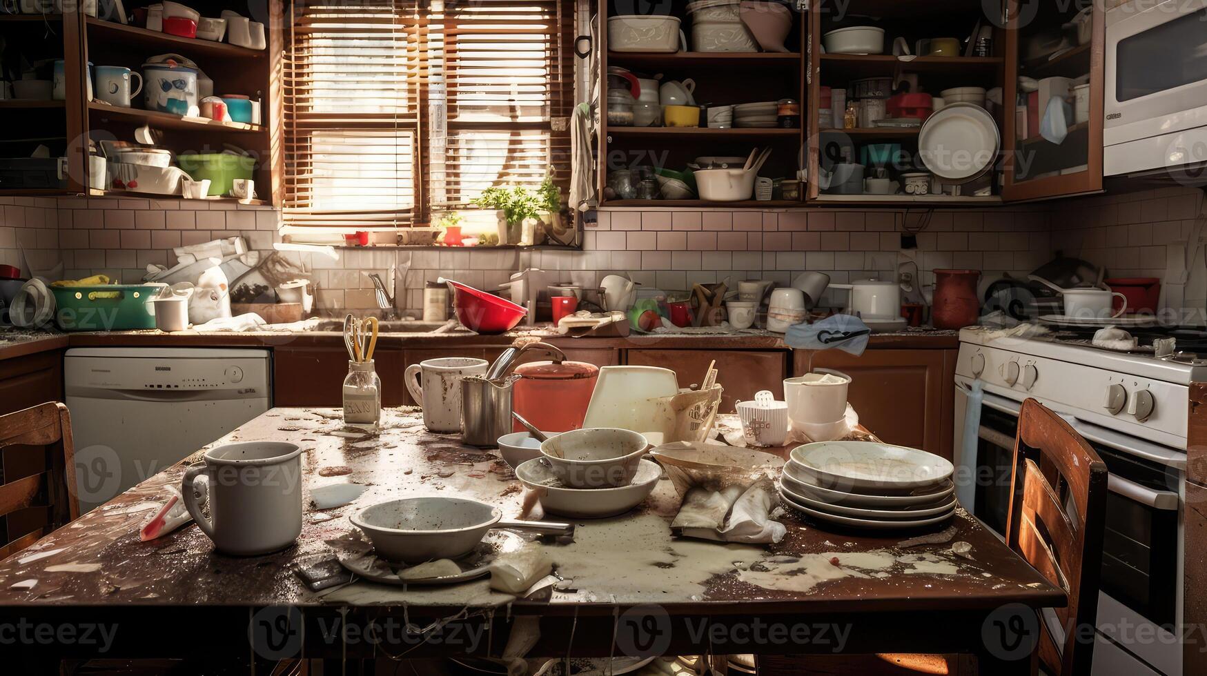 spills dirty kitchen photo
