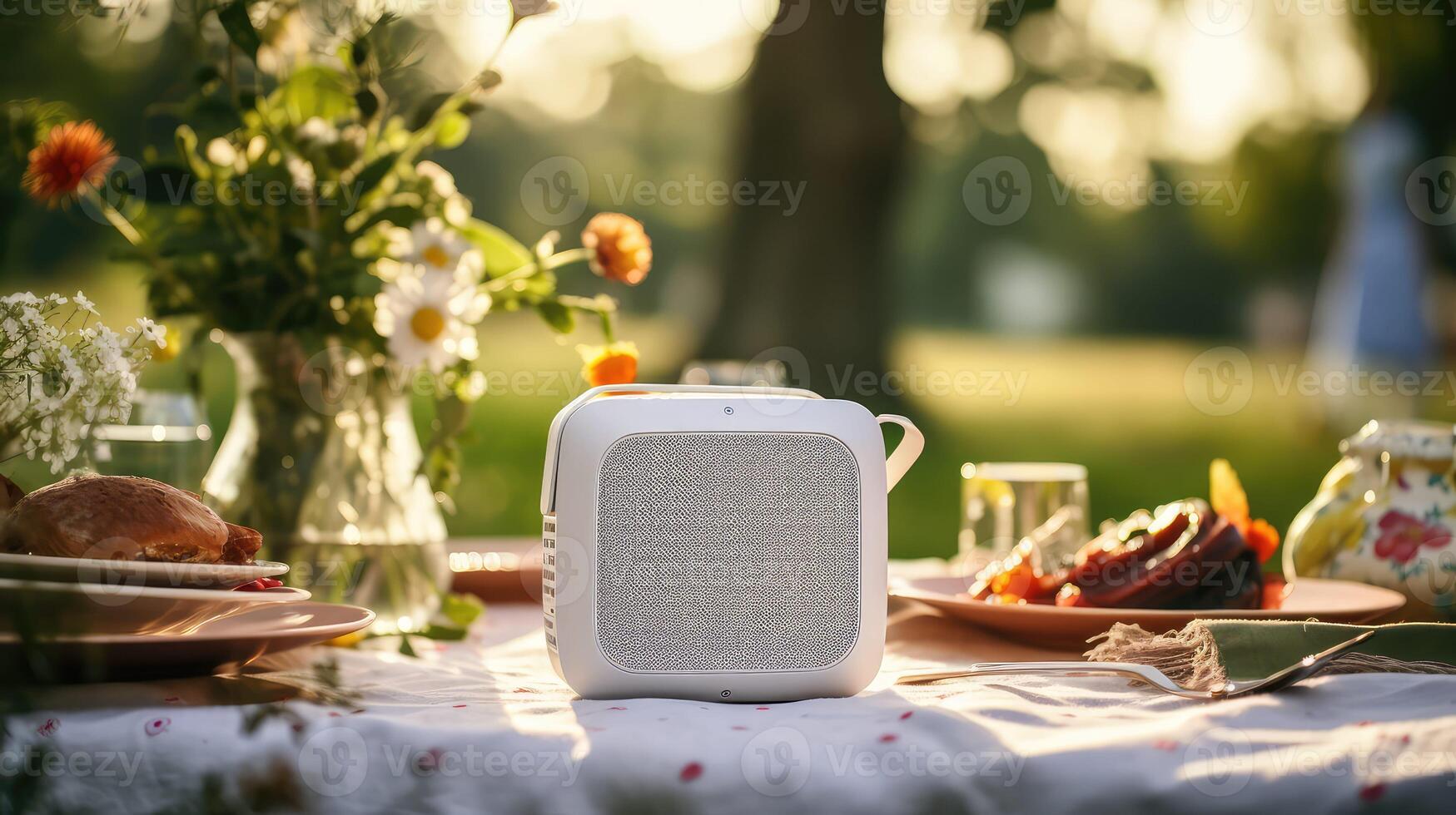 portable speaker white photo
