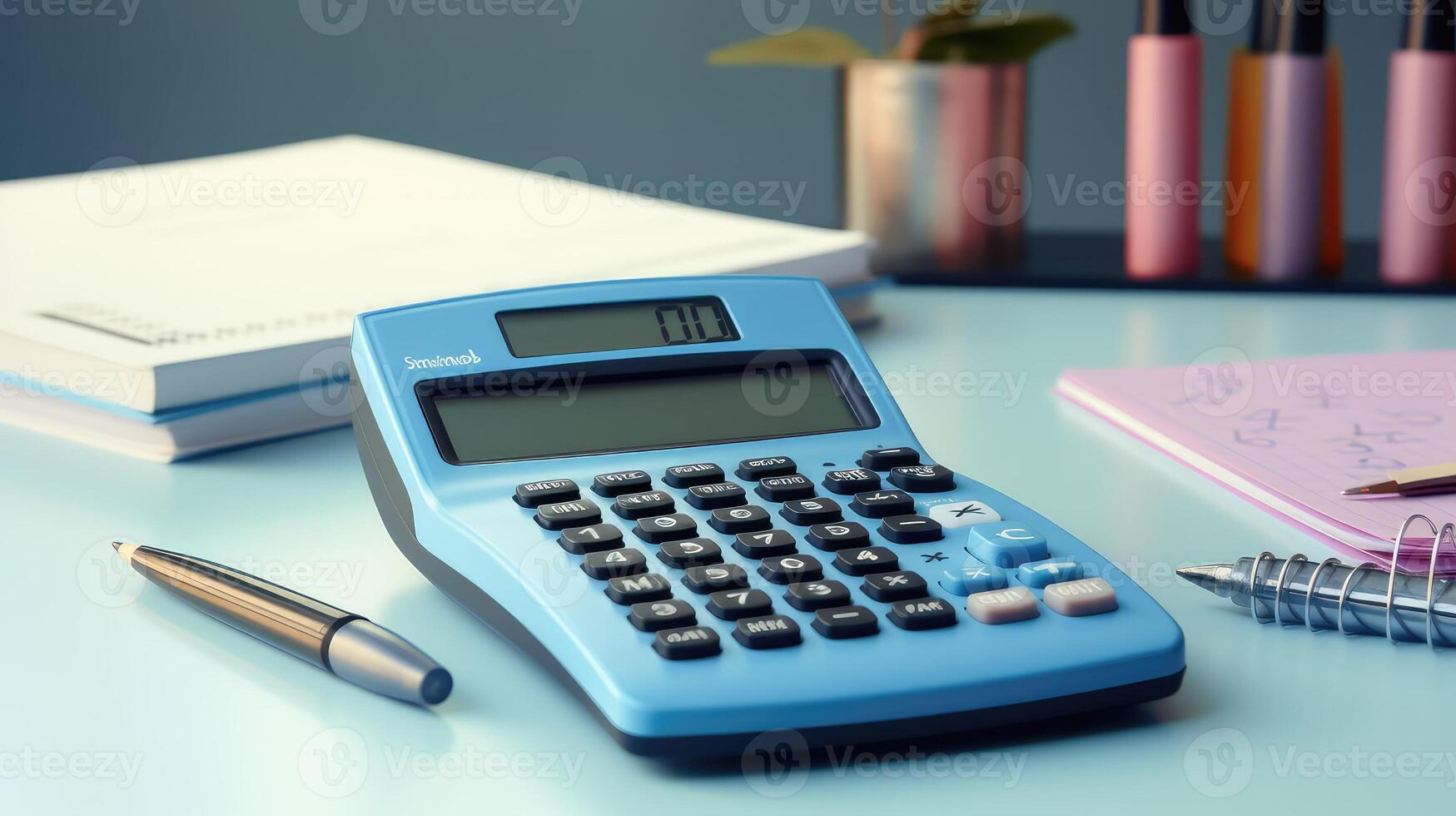 sleek calculator blue photo
