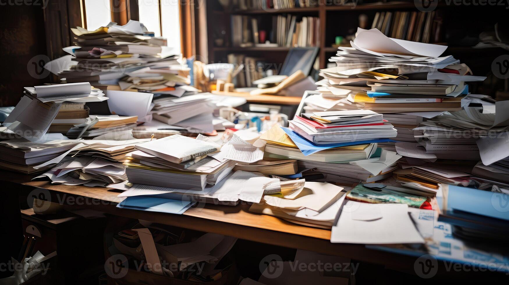 productivity desk paperwork photo