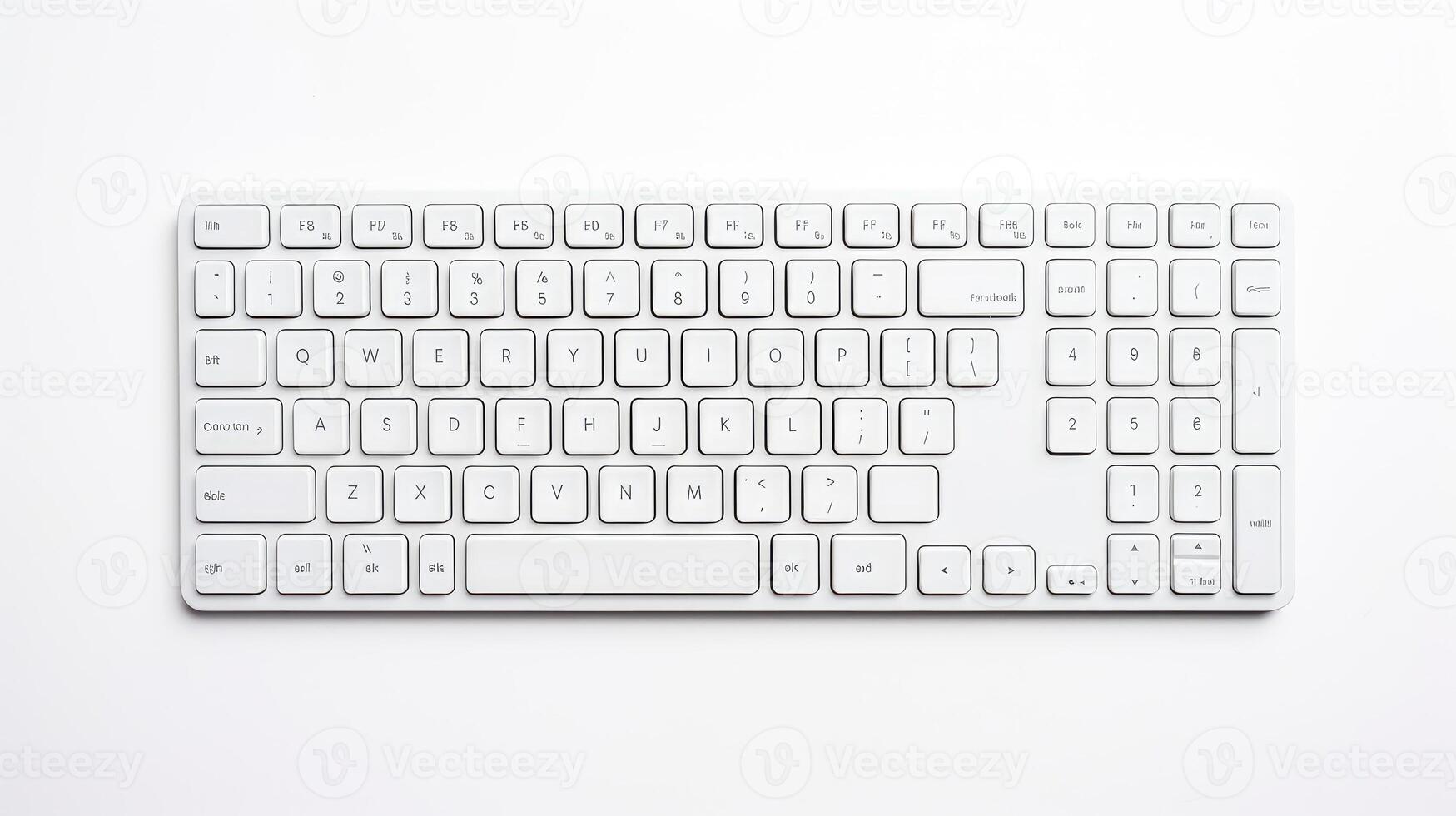 compact computer keyboard white background photo