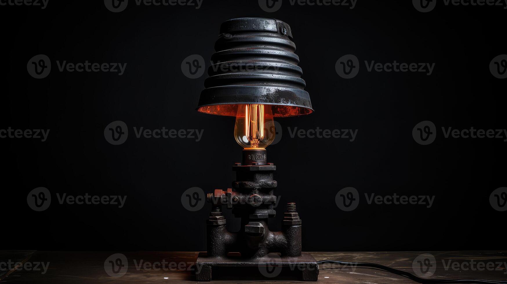 lamp black background metal photo