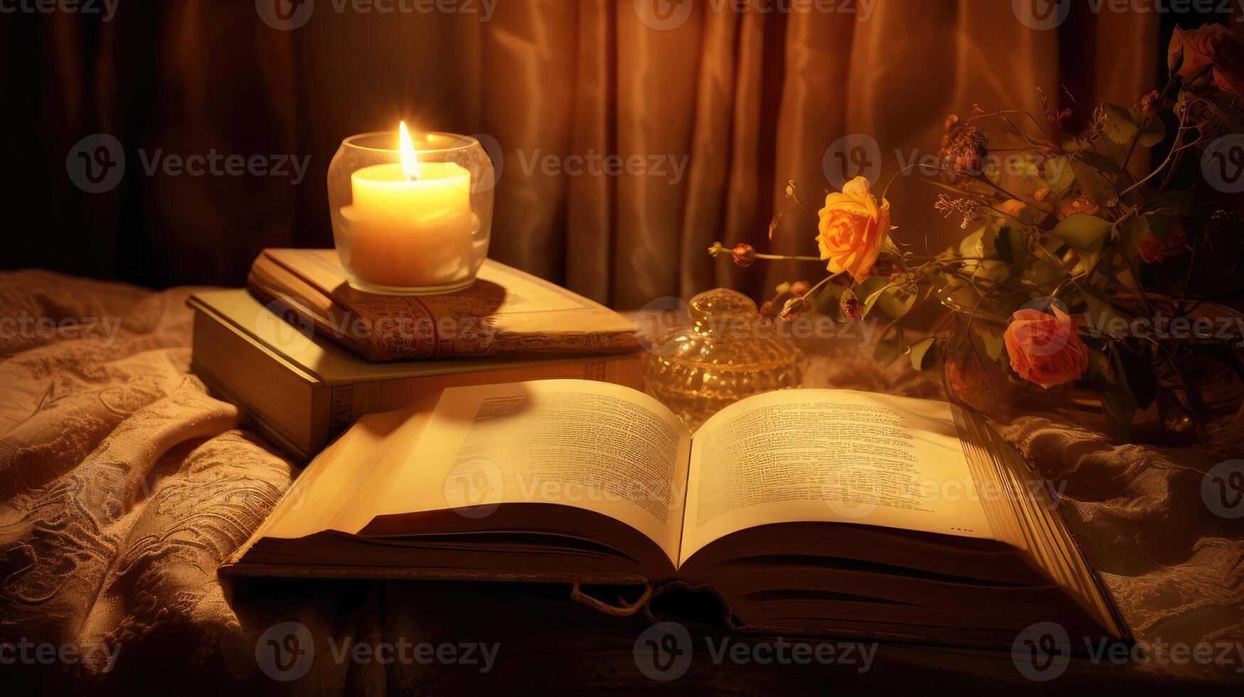 warm golden book photo
