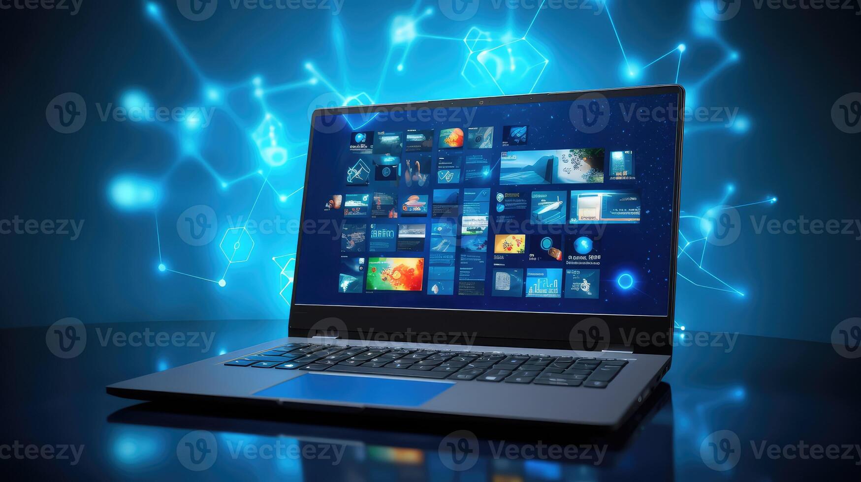 sleek blue background technology photo