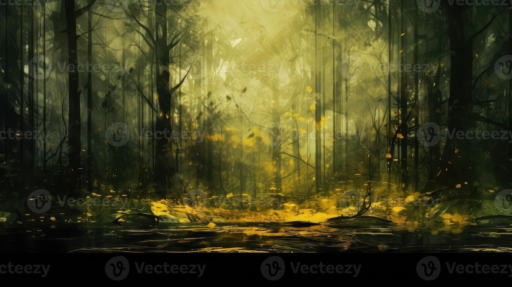 leaves yellow and green abstract background photo