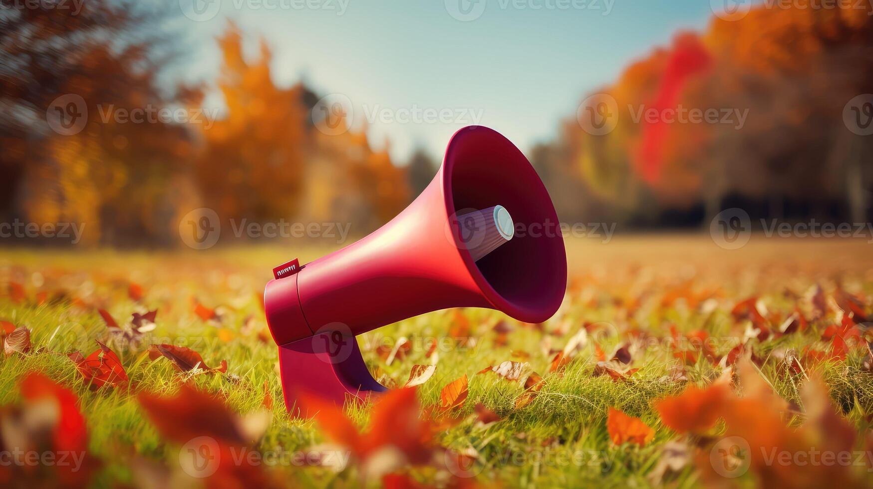 vibrant red megaphone photo