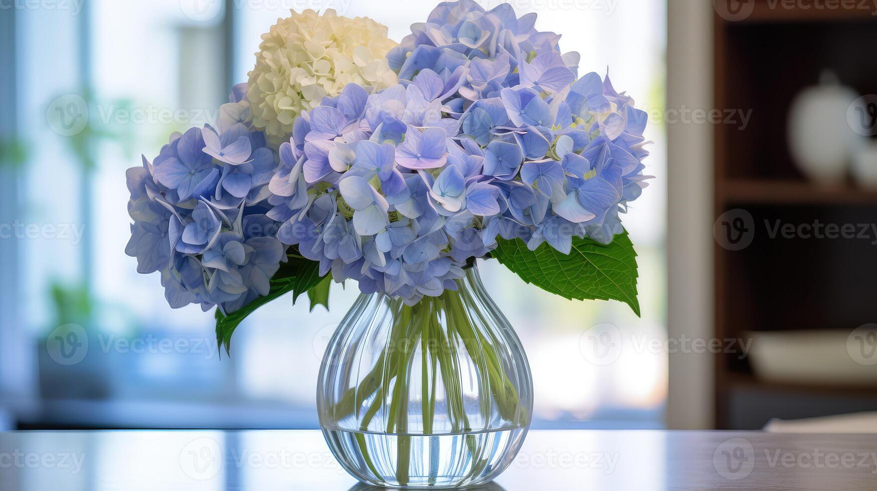vase hydrangea blue flower photo