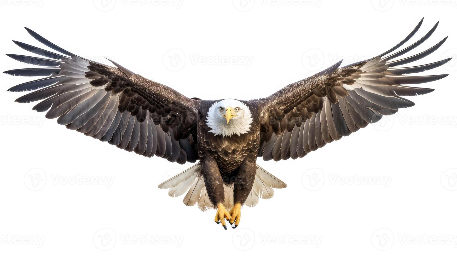 flight eagle isolated on white photo