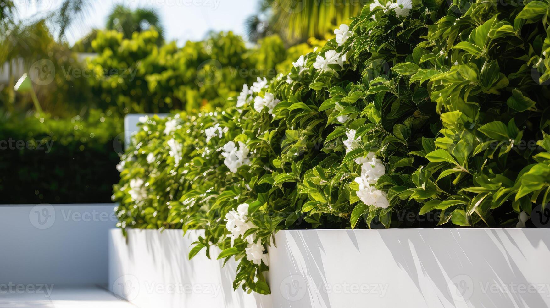 garden white rock wall photo