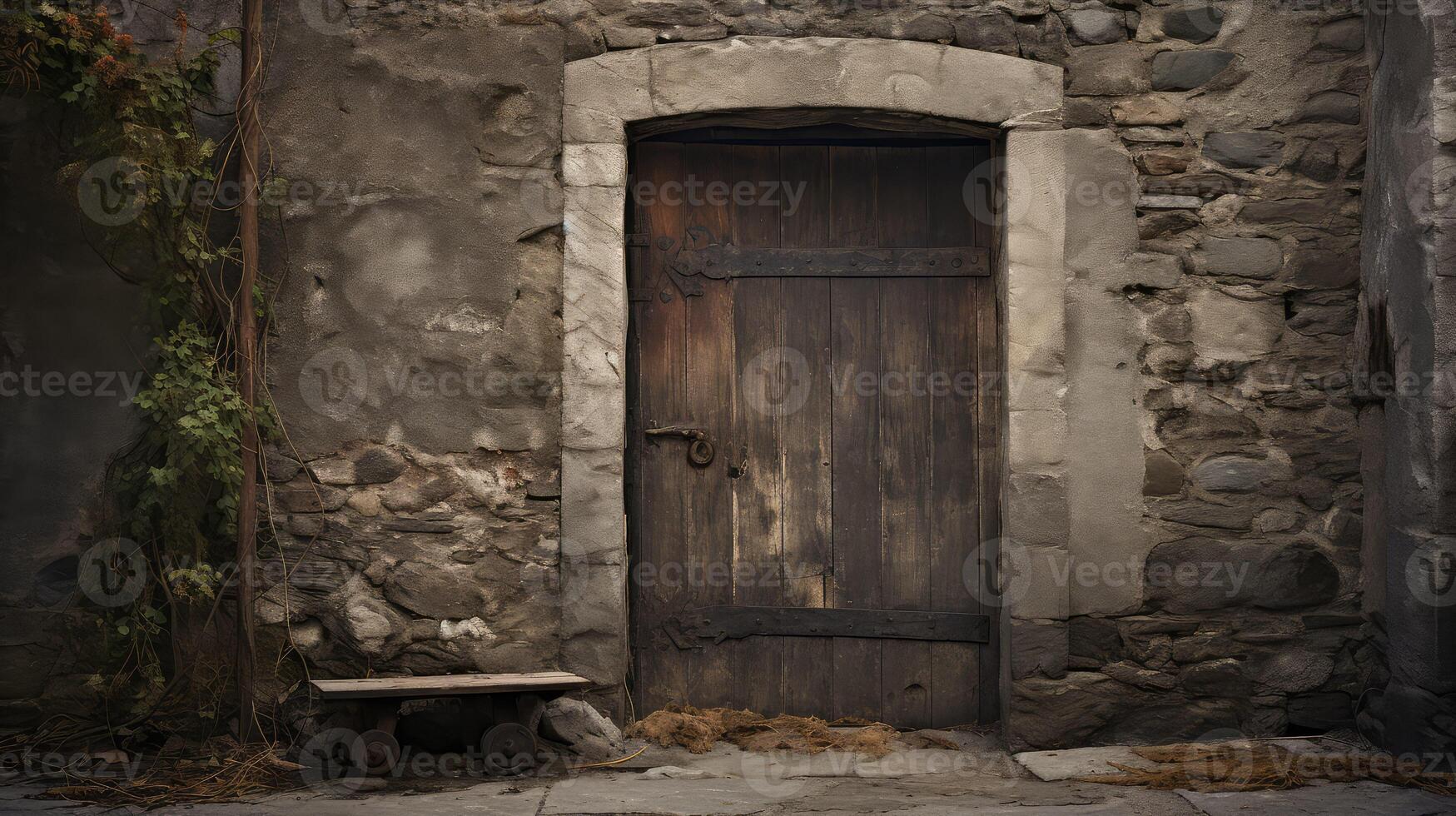 eerie dark door photo
