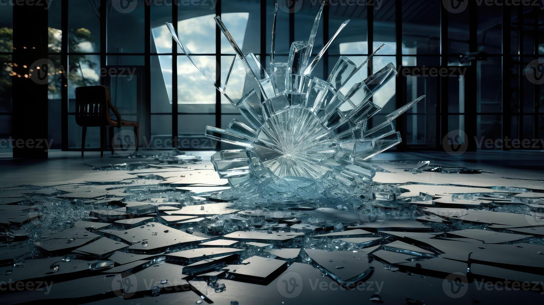 vase glass shatters photo