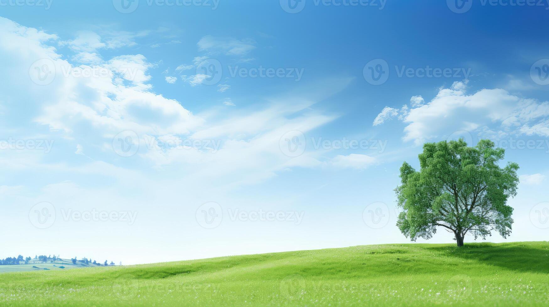 peaceful blue white background green photo