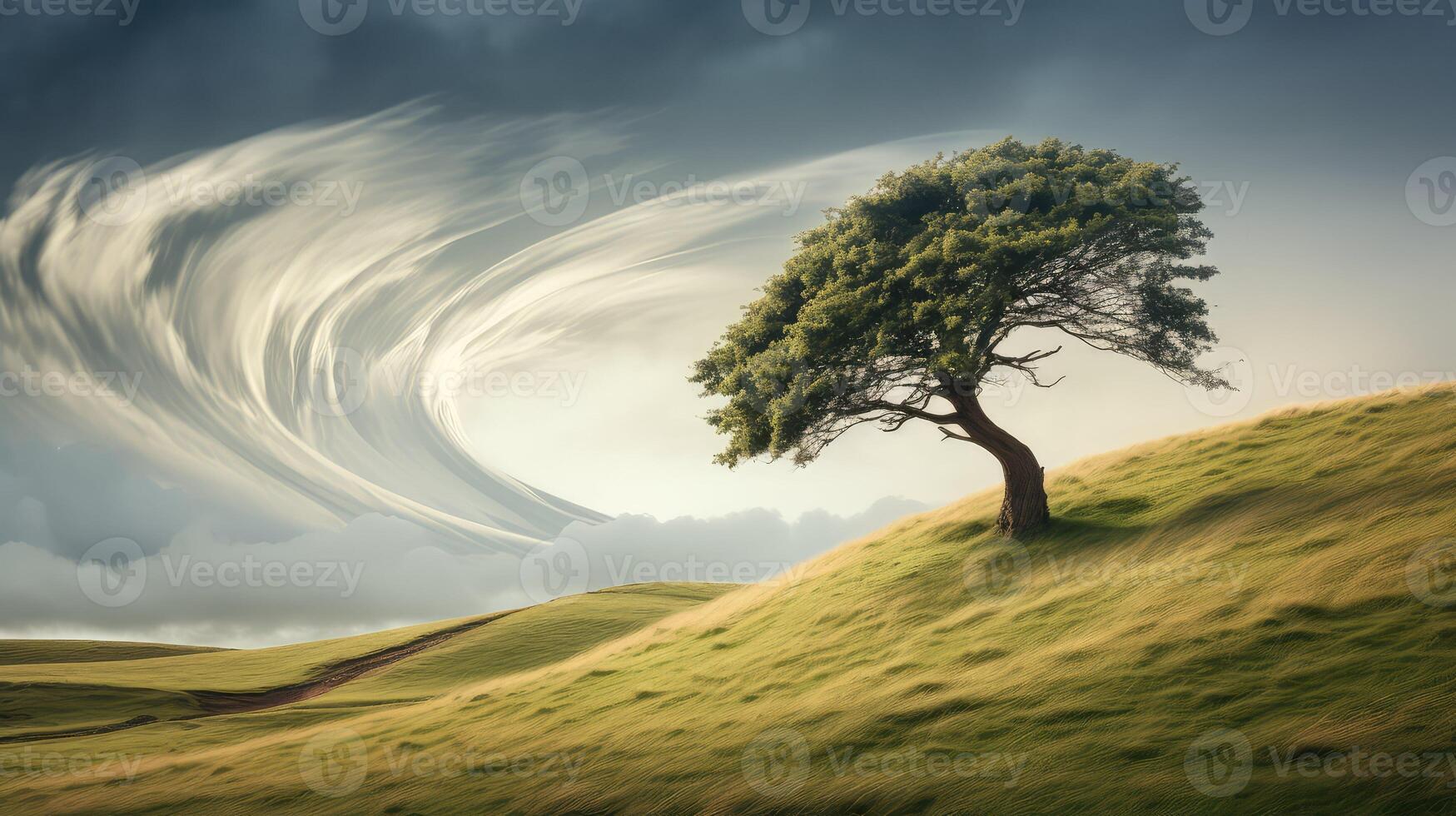 nature windy tree photo