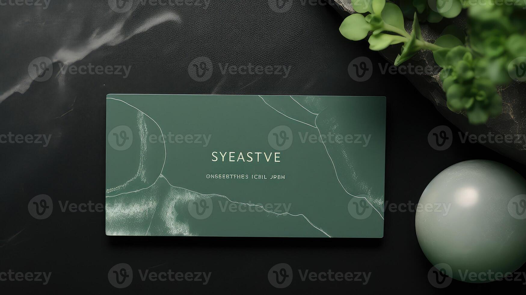 sleek business card green photo