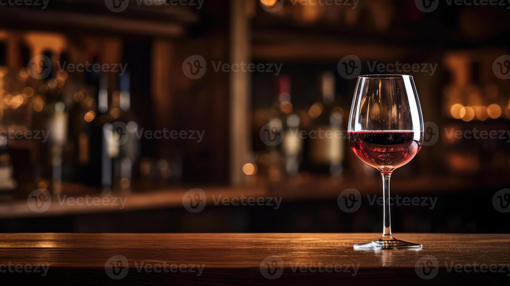 simplicity wine glass on bar photo