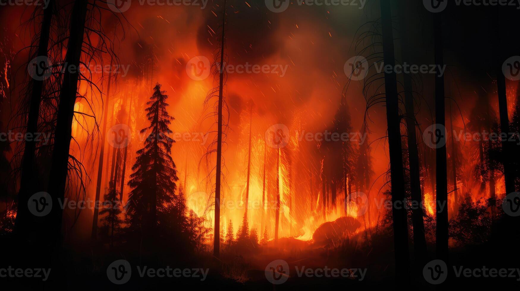 conflagration flames forest fire photo