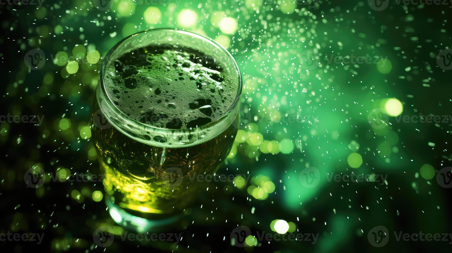 frothy st patricks day green beer photo