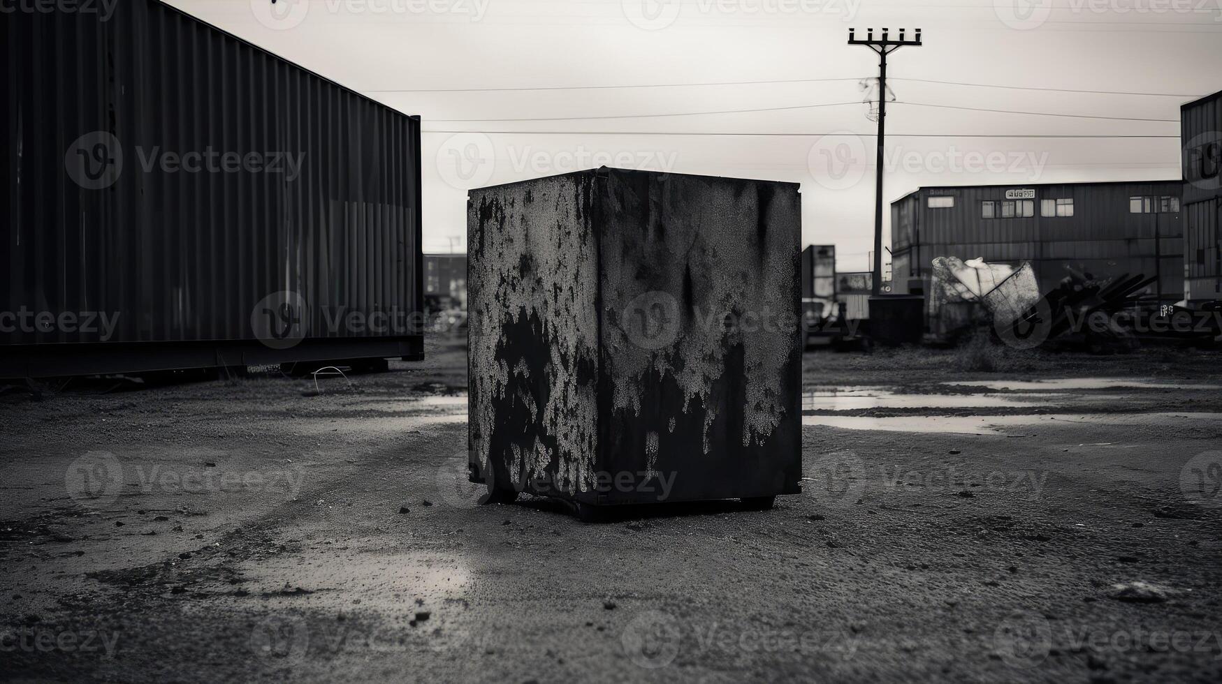 black metal cube photo