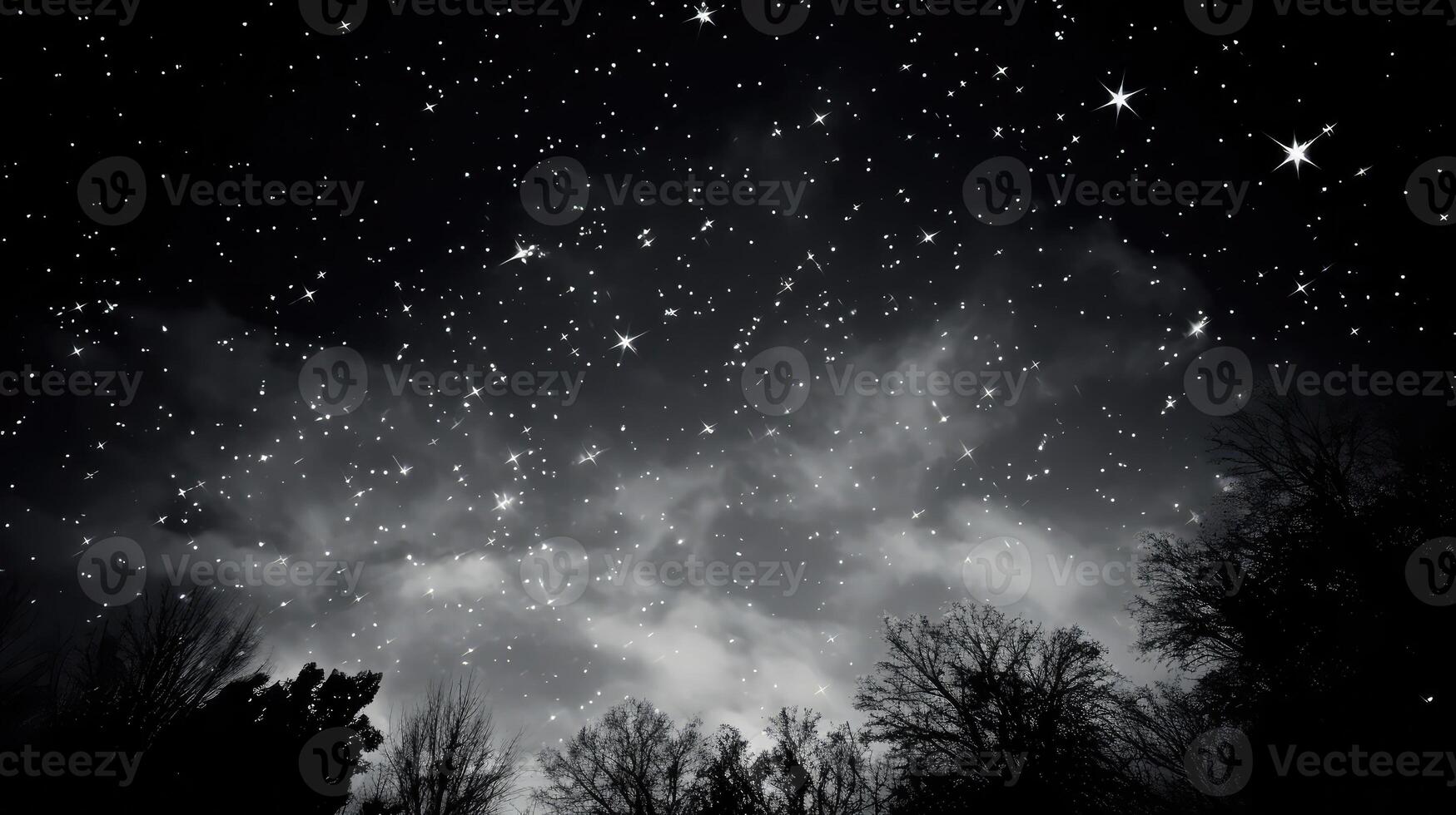 sky black and white star photo