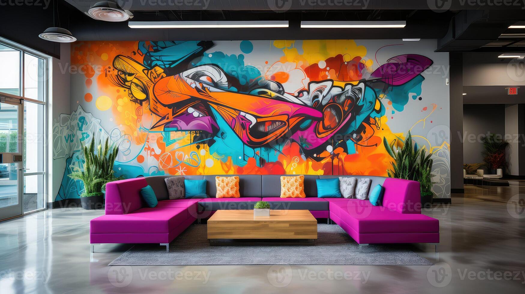 vibrant smooth concrete wall photo