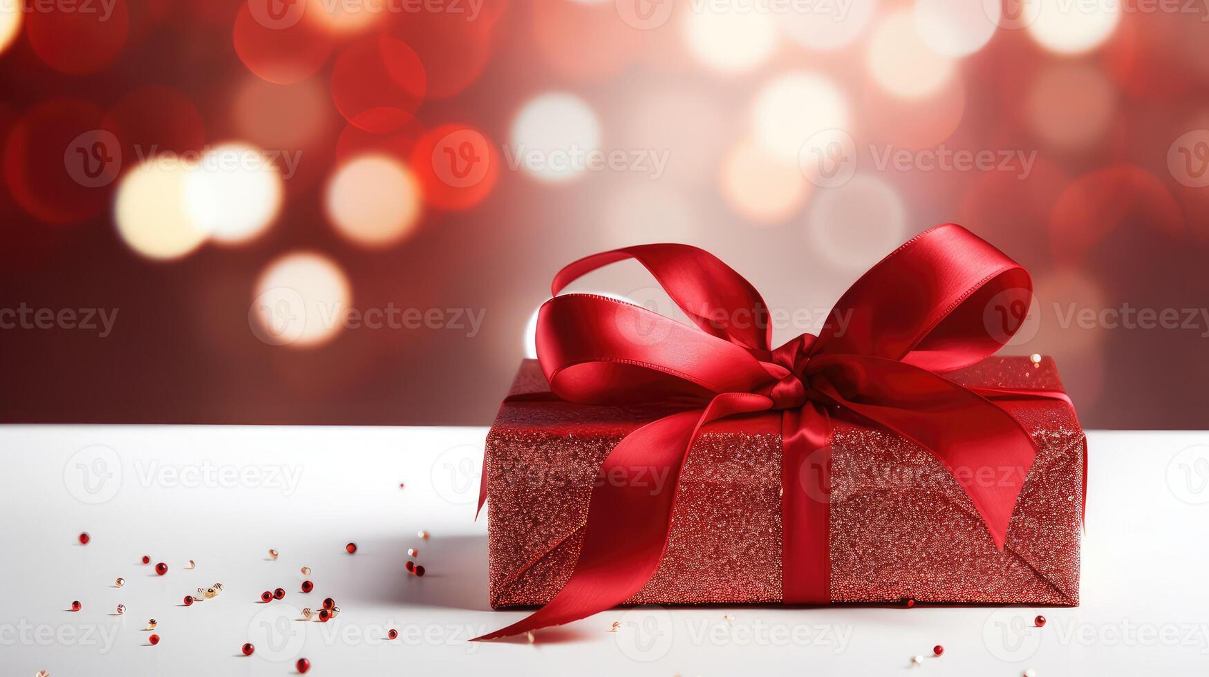box red corner ribbon photo