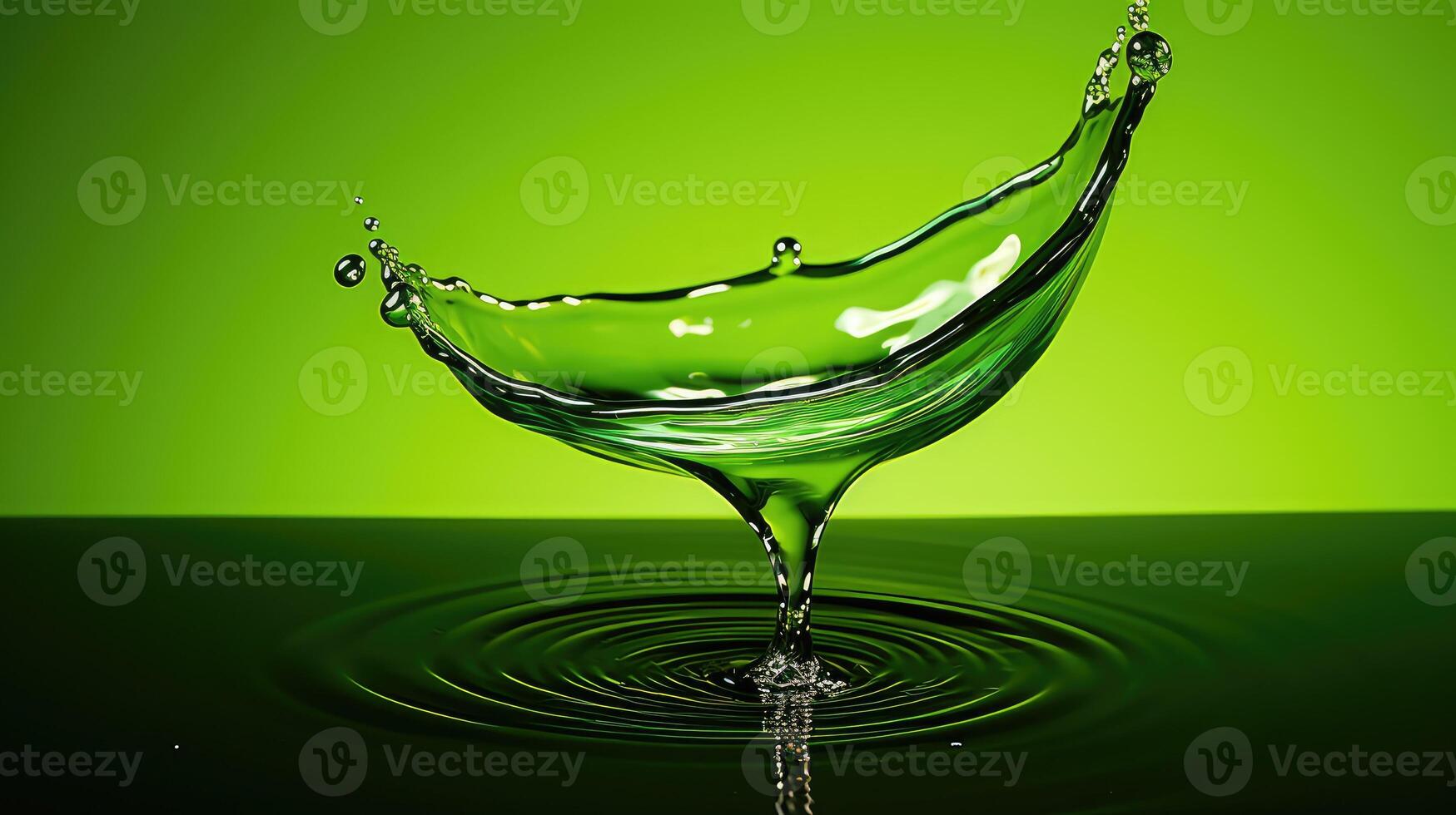 glass green oil drop photo