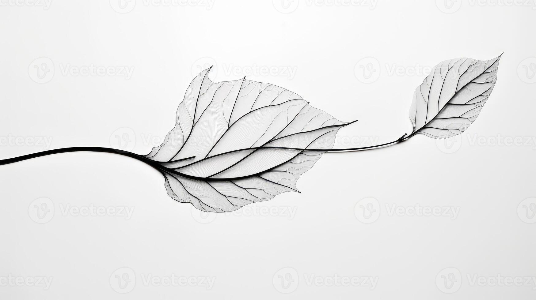 minimalist one line drawing leaves photo