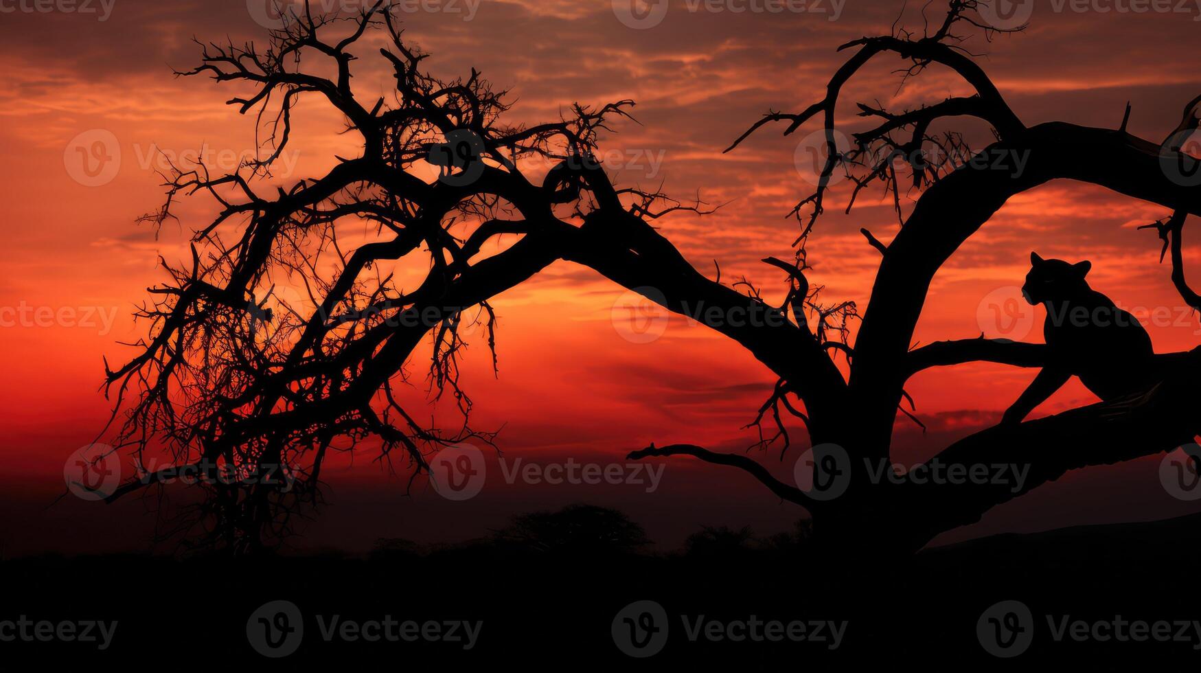 power africa tree silhouette photo