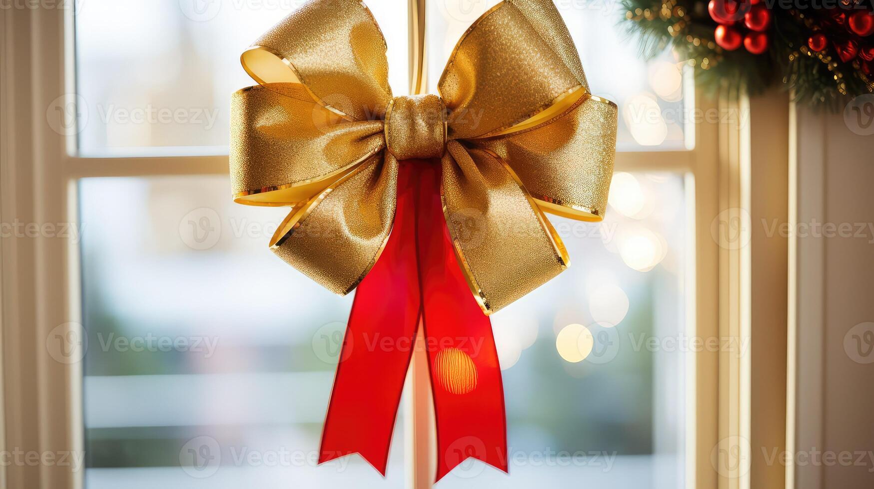 red gold wreath christmas photo