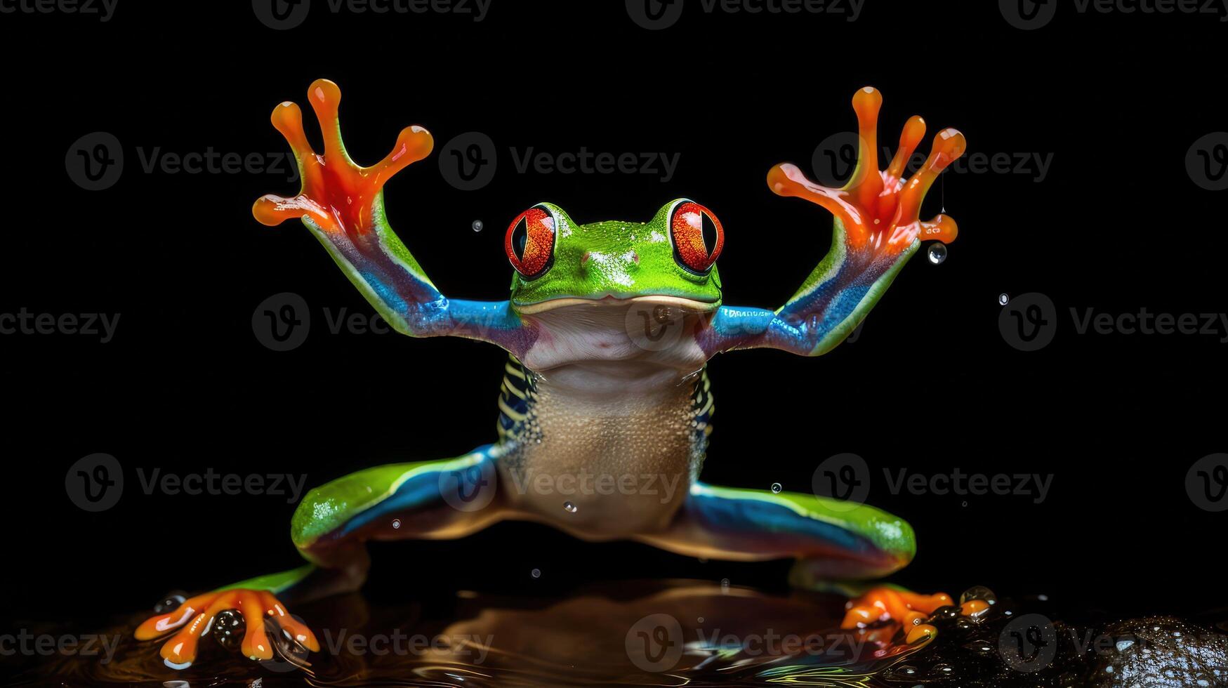 blue red eyed tree frog photo
