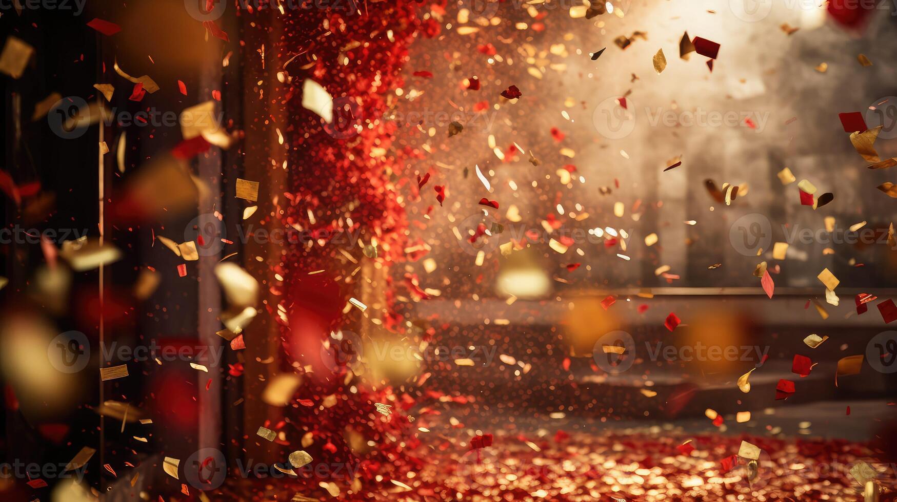 celebration red gold confetti photo