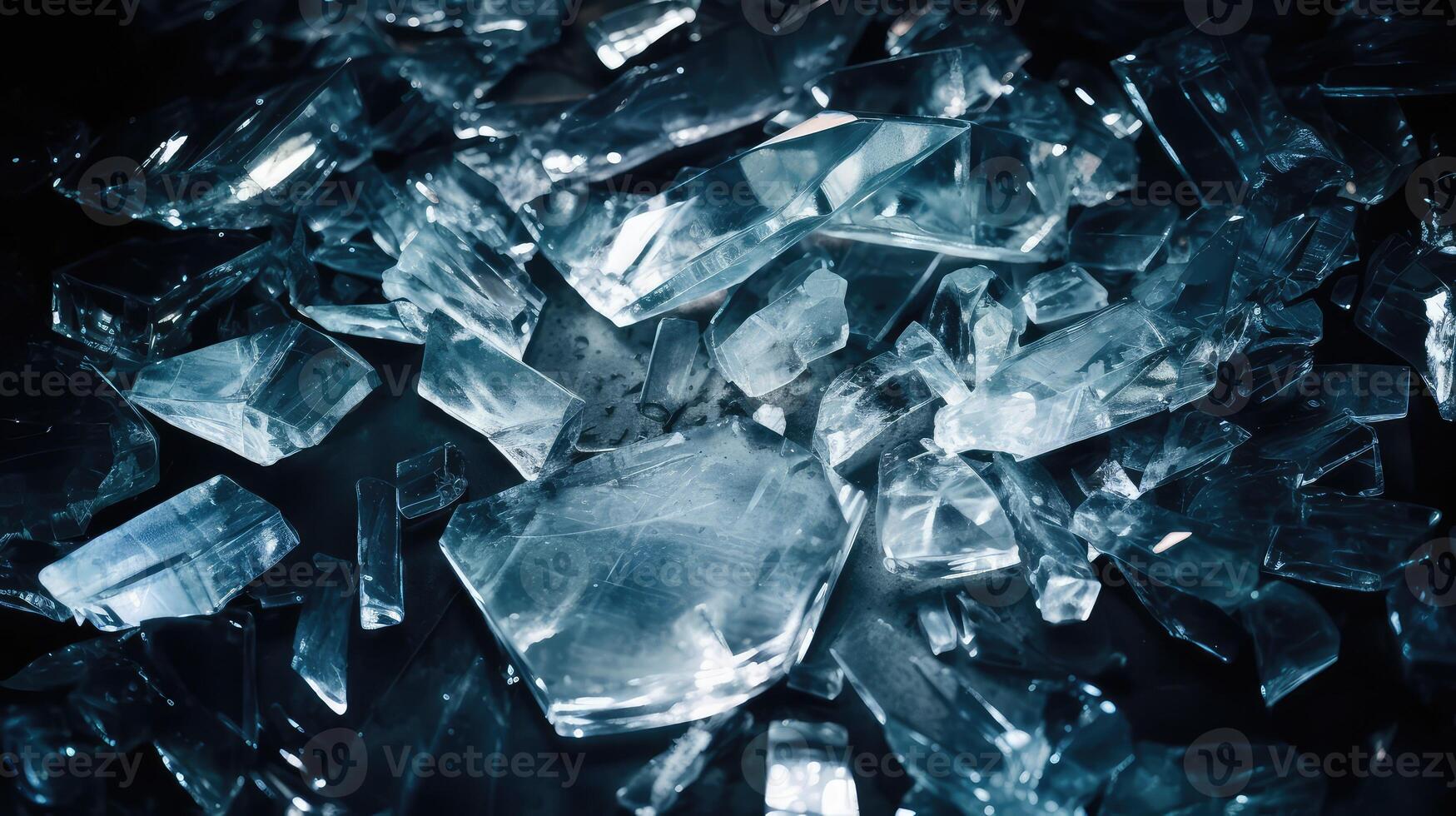 fragments broken glass pieces photo