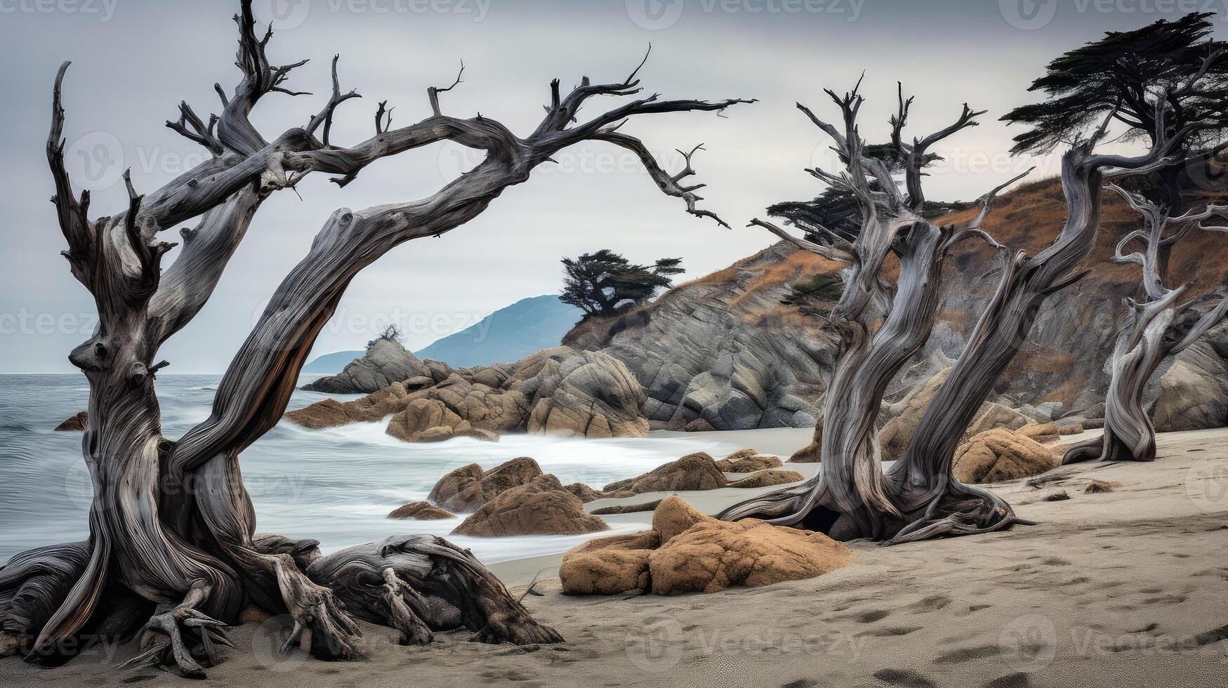 stoically beach trees photo