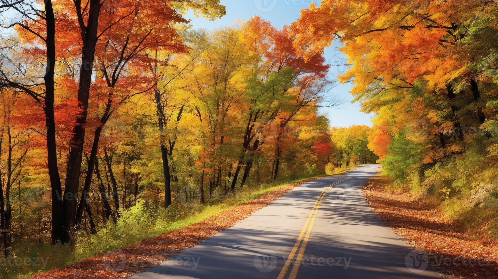 colorful autumn road photo