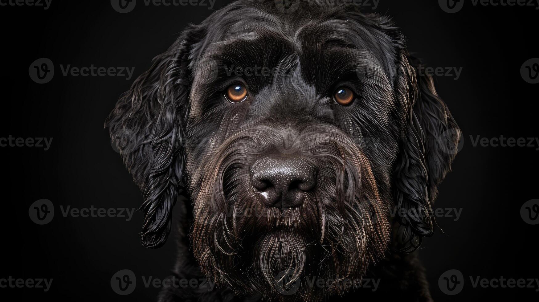 beard black russian terrier photo