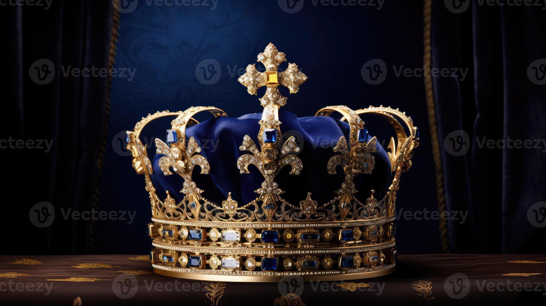 elegance royal blue and gold background photo