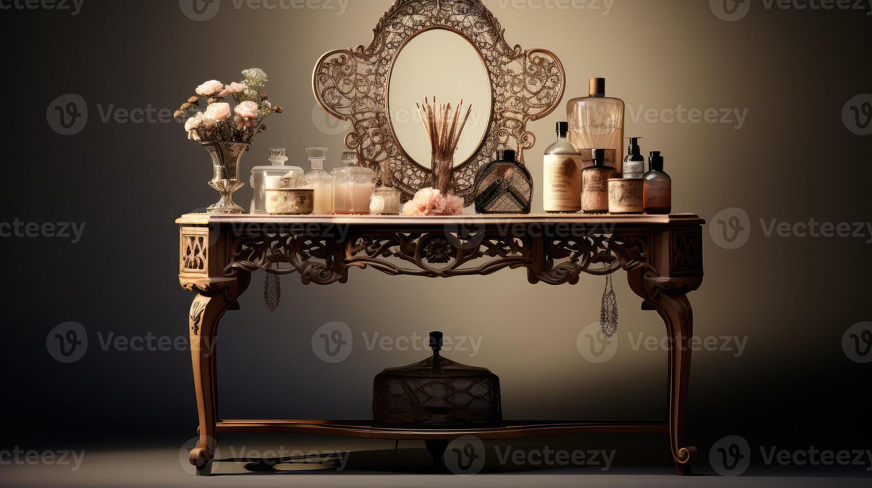 carvings cosmetic table photo
