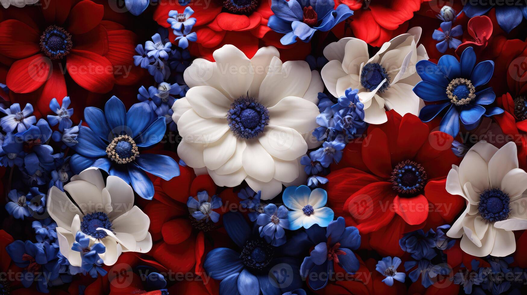 wildflowers red white and blue texture photo