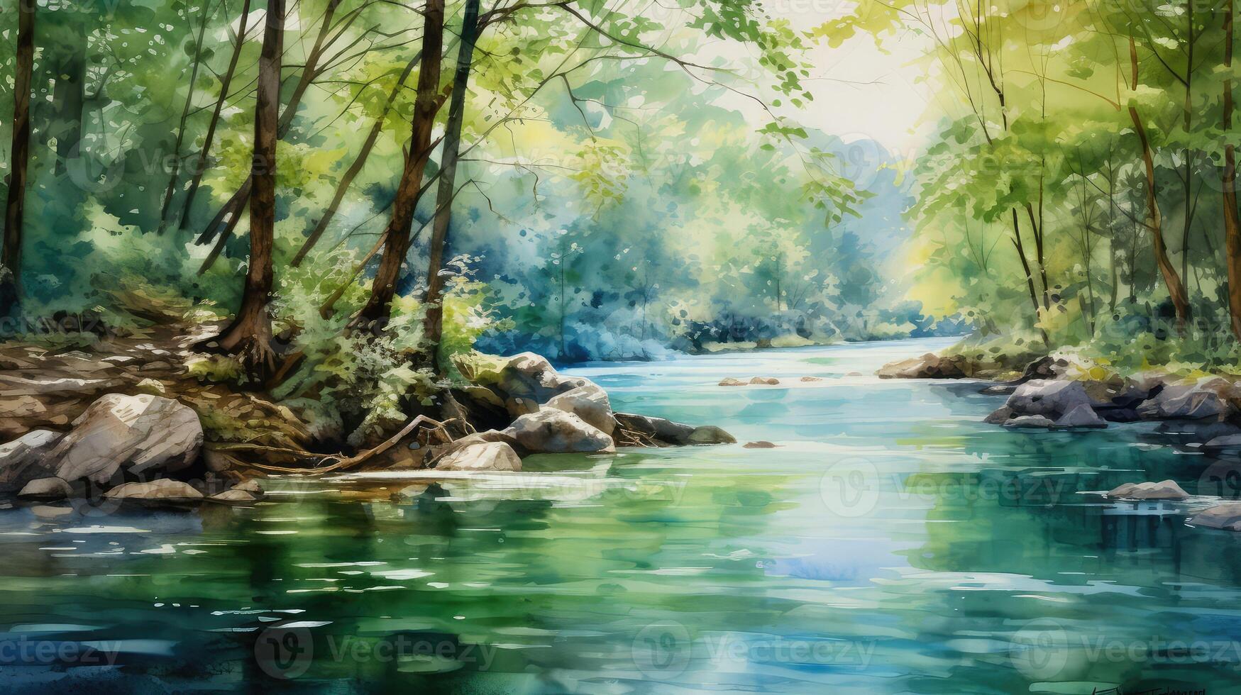 tranquil light blue water color photo