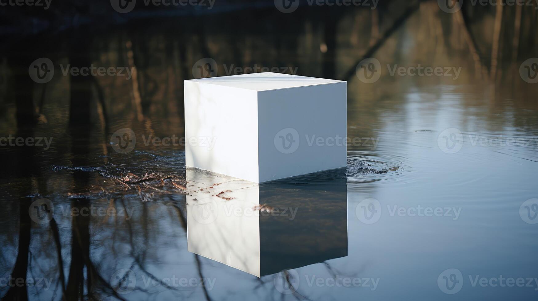 reflection white cubes photo