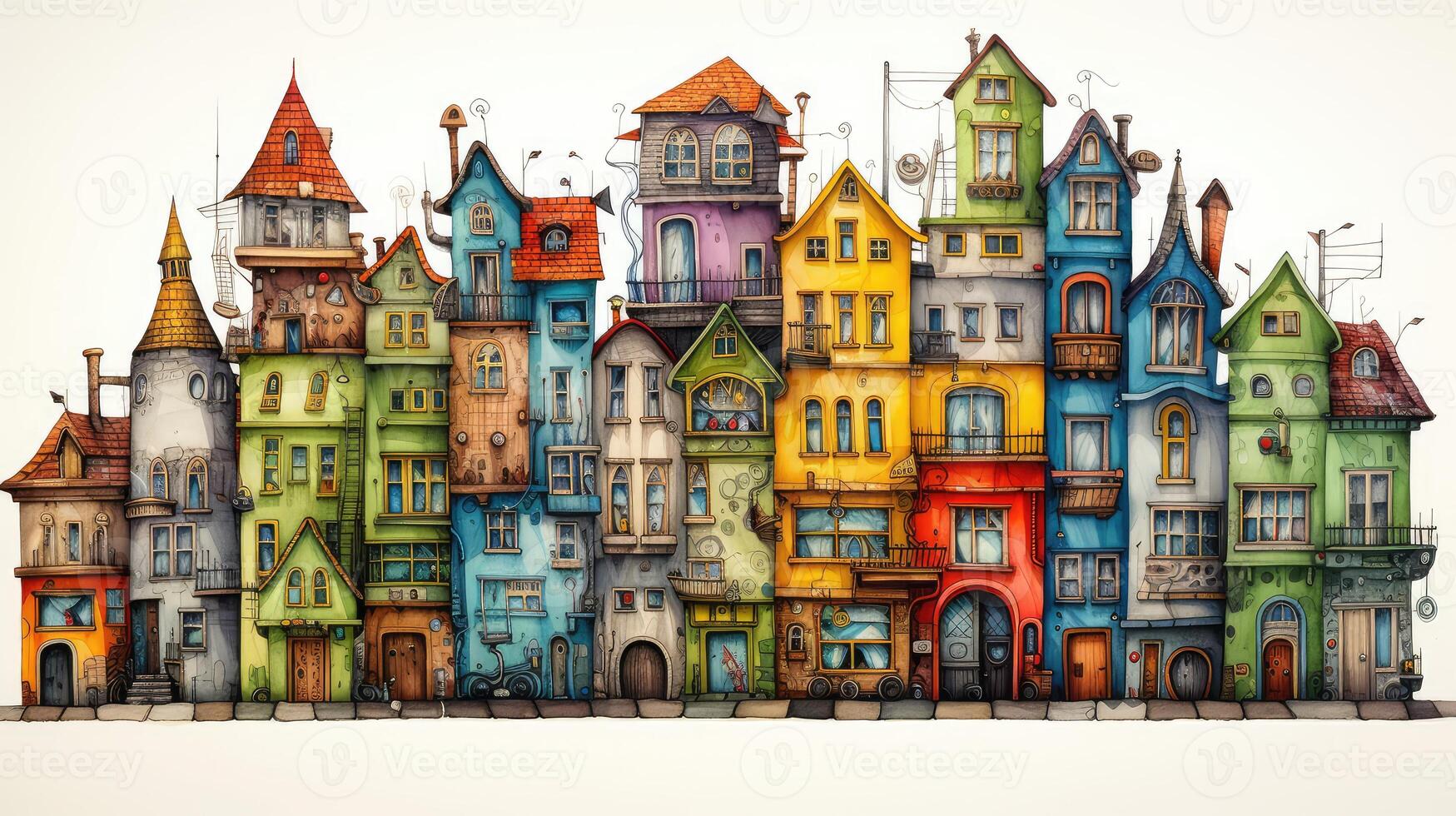 sketch drawn houses photo