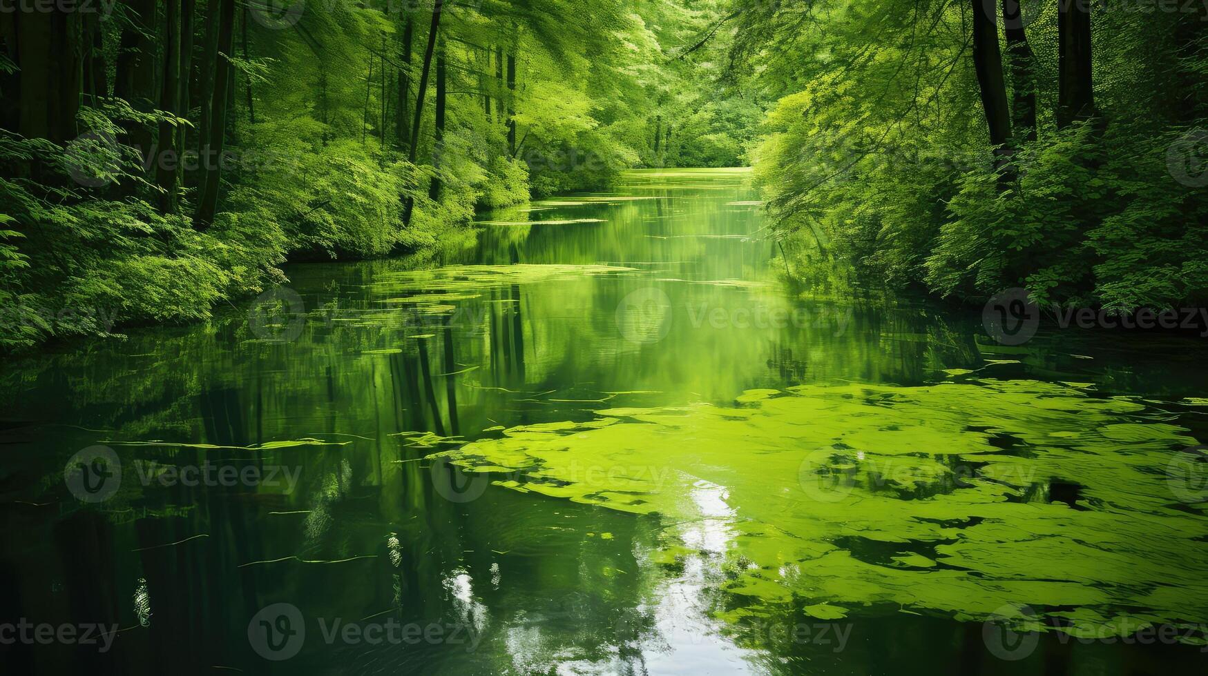 reflection algae green photo