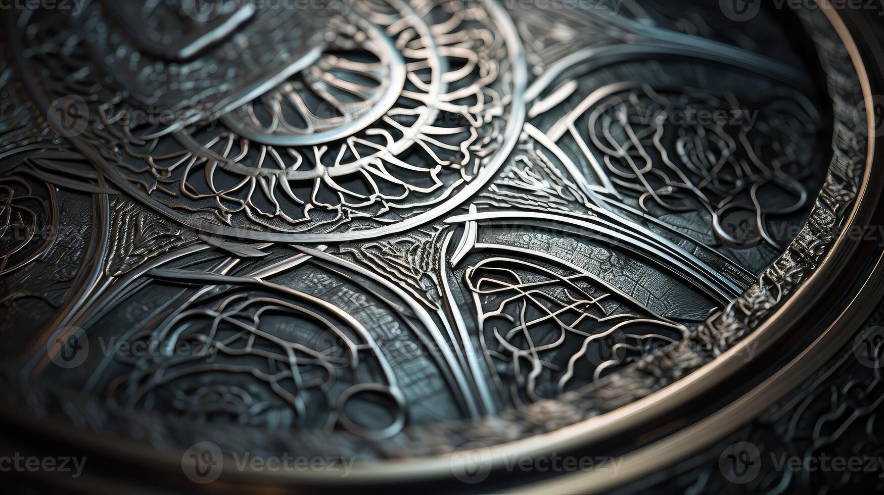 reflective circle metal texture photo