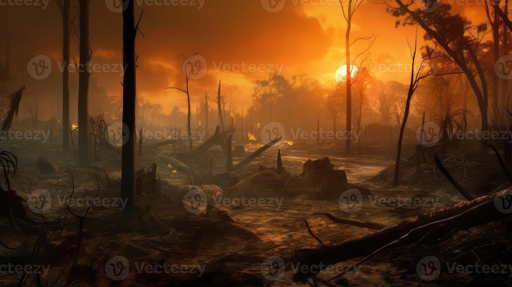 destructi forest on fire photo
