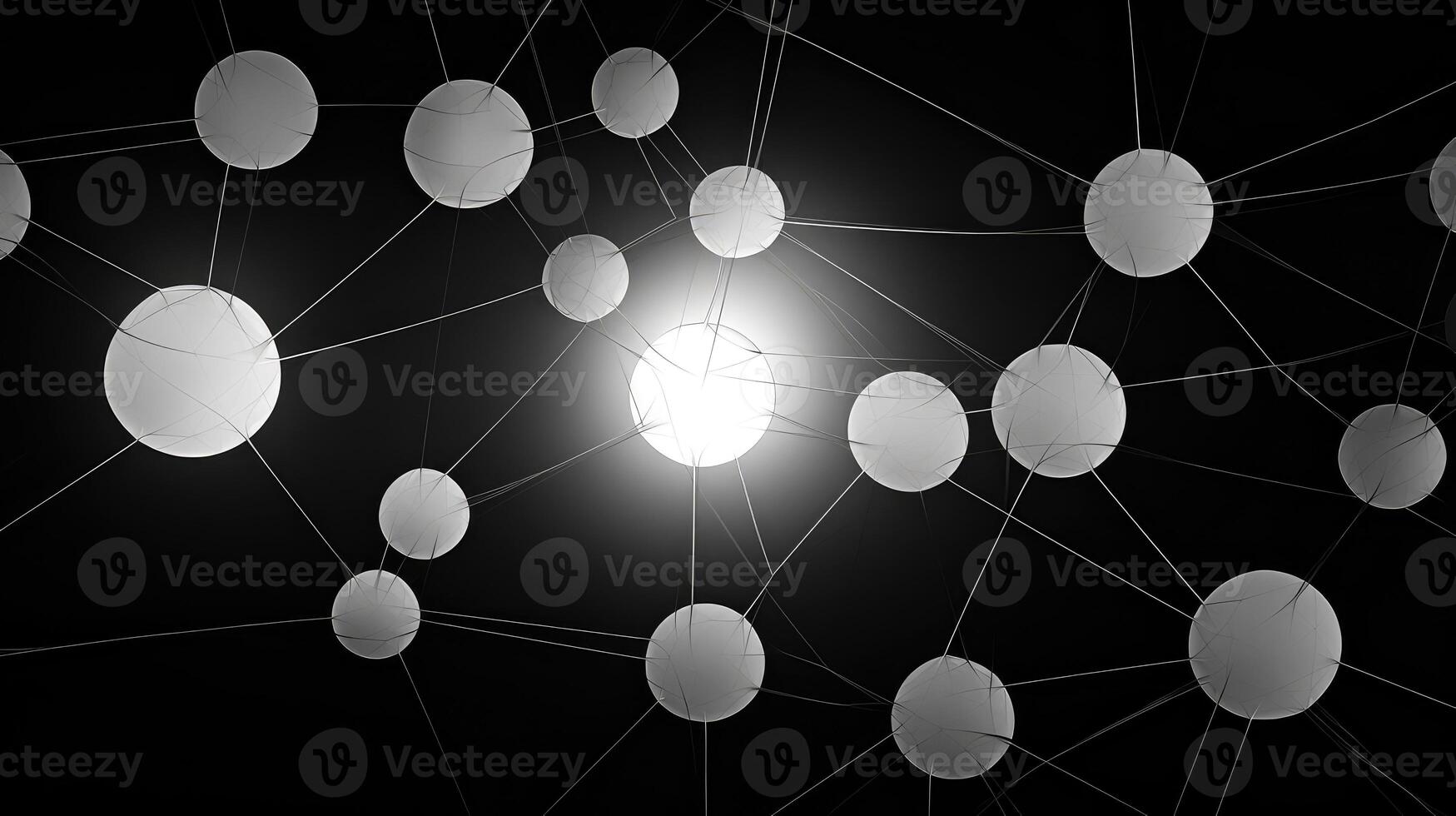 circles network black and white photo