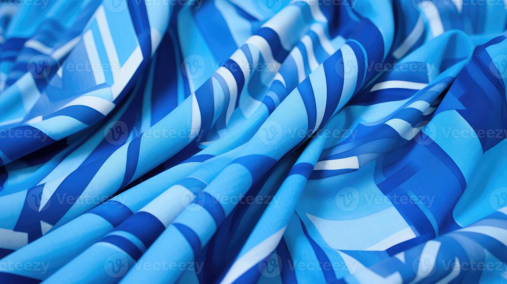 geometric fabric blue photo