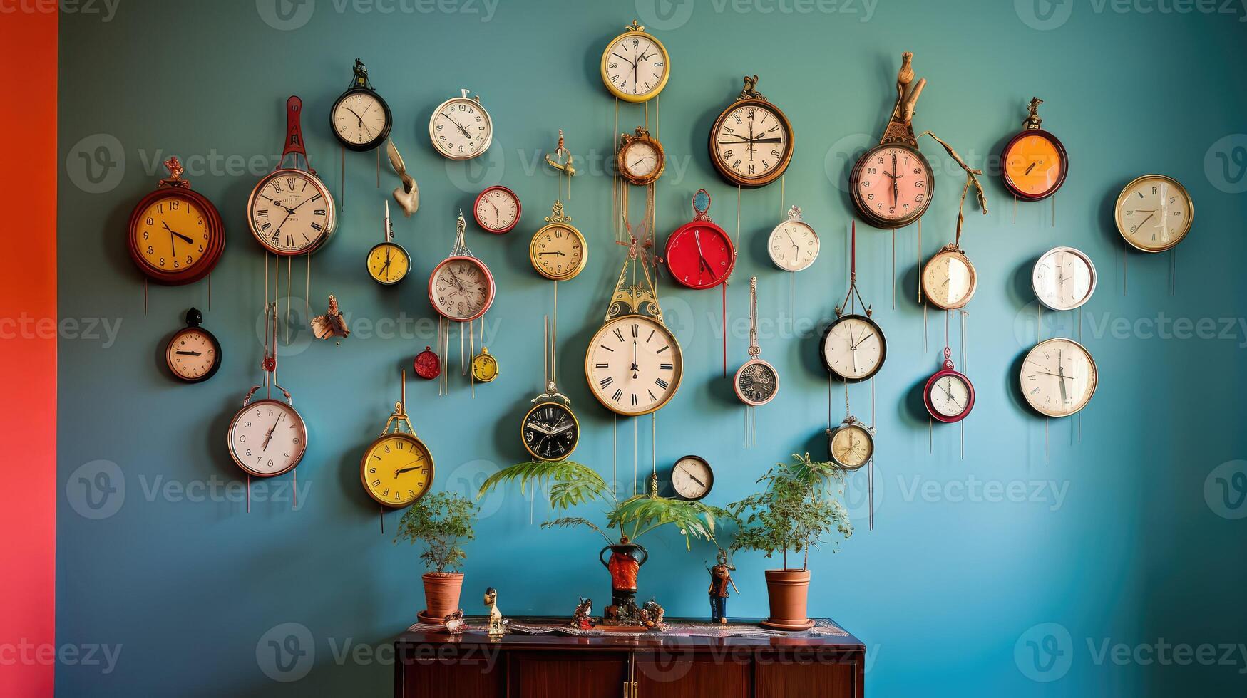 design clock hanging on wall photo
